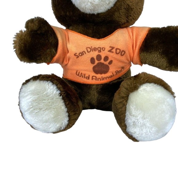 Vintage San Diego Wild Animal Park Souvenir Teddy Bear Plush Orange Shirt 14" - Picture 4 of 12